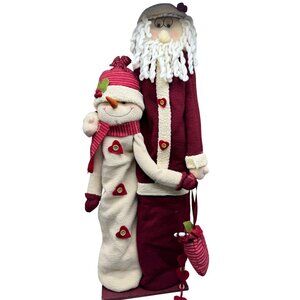 the holiday collection I'm expandable Santa Frosty figurine decor red white READ